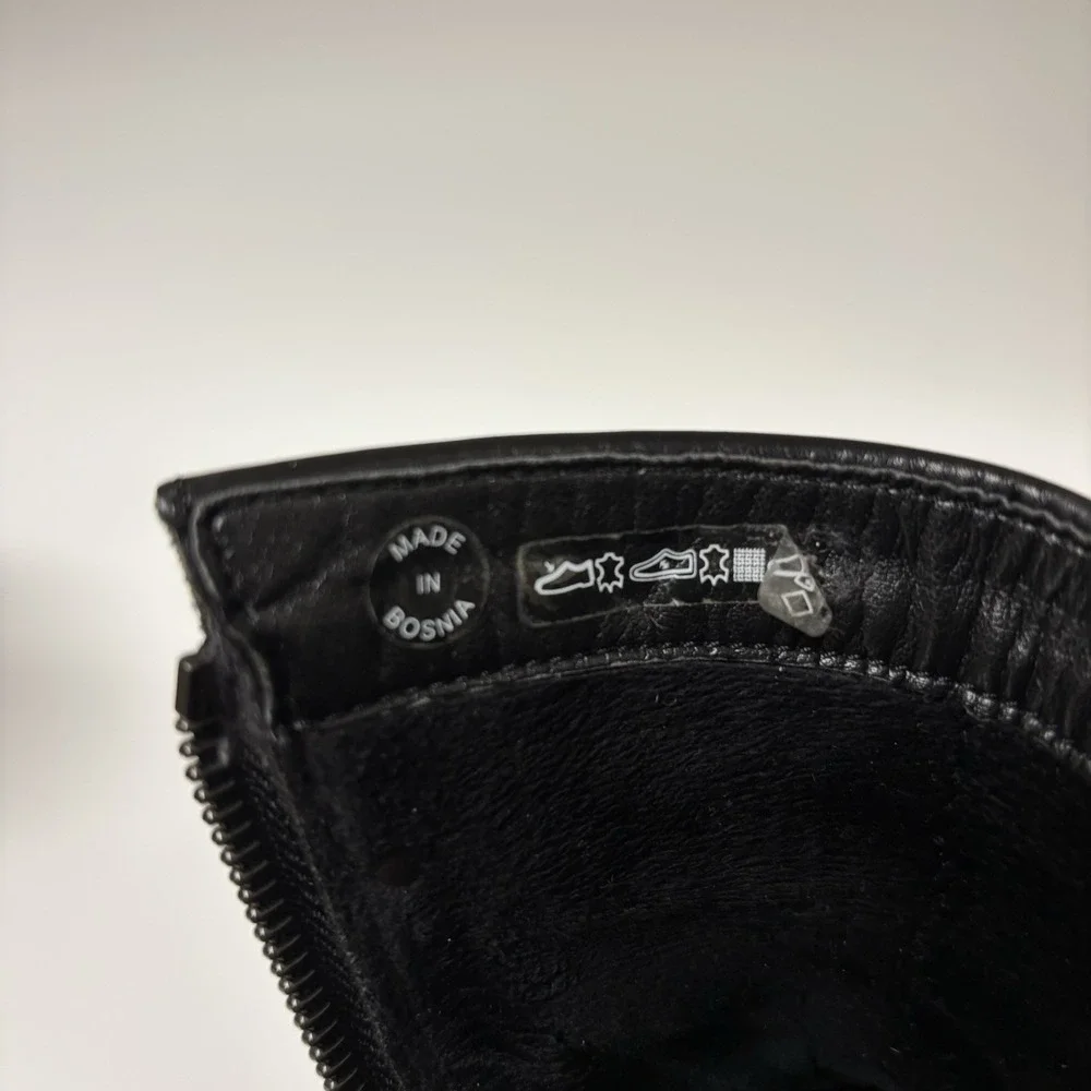 Mephisto Phila Black Leather Double Zipper Ankle Boot Size 7 Made In Bosnia
